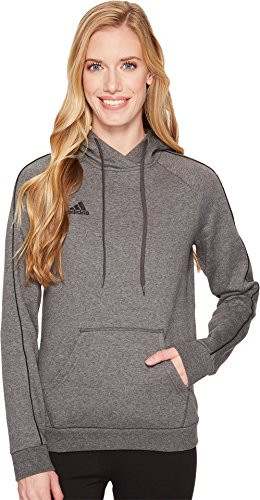 adidas Women s Core 18 Hoodie  Dark Grey Heather-Black  X-Small