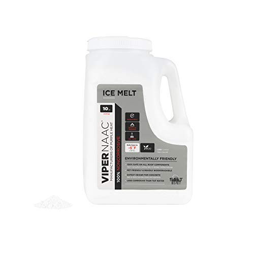 Salt Depot Inc Noncorrosive Eco and Pet Safe Snow and Ice Melt  ViperNAAC Pellets  Safe on New Concrete  Chloride Free  Easy to use 10LB Shaker Jug
