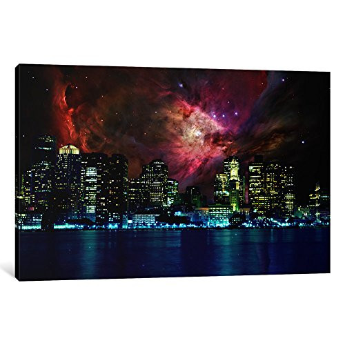 iCanvasART 1 Piece Boston Massachusetts Orion Nebula Skyline Canvas Print by Kane, 8 x 12 x 0.75-Inch