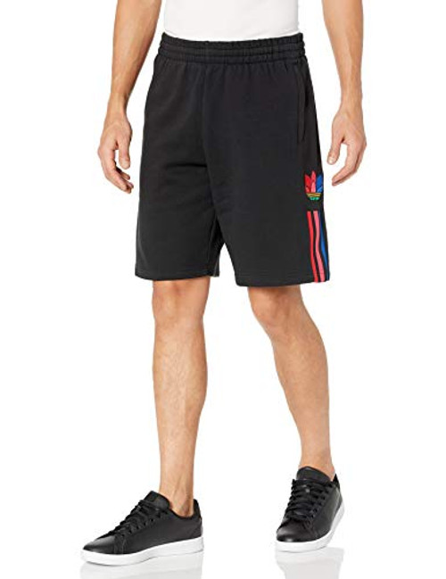 adidas Originals mens 3D Trefoil 3-Stripes Sweat Shorts Black Medium adidas Originals mens 3D Trefoil 3-Stripes Sweat Shorts Black Medium