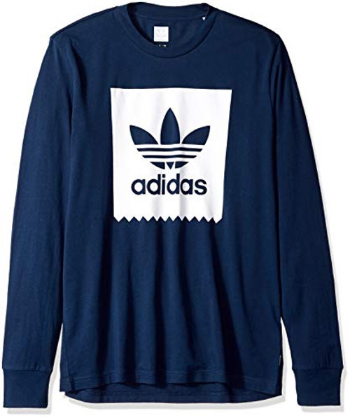 adidas Originals Men s Skateboarding Long Sleeve Blackbird Tee  Collegiate Navy-White  M