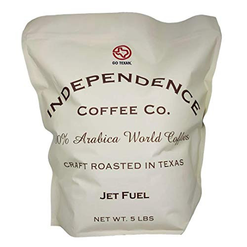 Independence Coffee Co- Jet Fuel Intense and Heavy Body  Dark Roast Whole Bean Coffee  5 Pound Bag