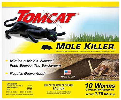 Tomcat Mole Killer Worm Bait  4 Boxes 10 Worms per Box