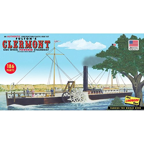Lindberg HL200-06 1-96 Fulton s Clermont Paddle Wheel Steamship