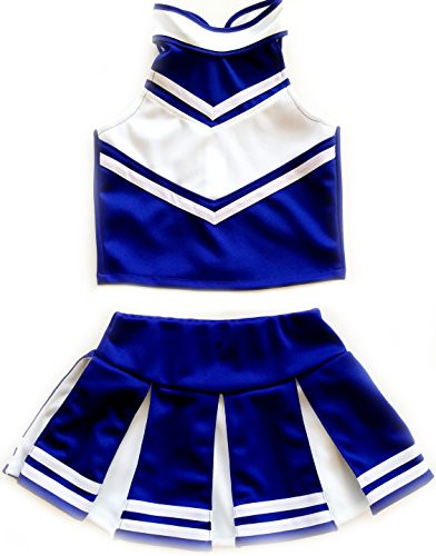 Little Girls  Cheerleader Cheerleading Outfit Uniform Costume Cosplay Blue-White M -5-8