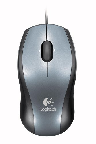 Logitech V100 3-Button USB Optical Mouse w-Tilt Wheel Plus Zoom Technology Black-Dark Gray