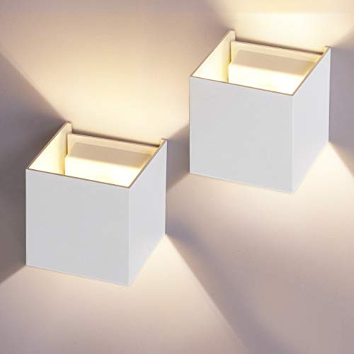 Modern Wall Sconce Set of 2  SUMKUMY LED Wall Lamp 3000K Warm White  Waterproof IP65 Aluminum LED Wall Lighting Replaceable G9 LED Bulb for Living Room  Bathroom  Hallway  Balcony  Patio