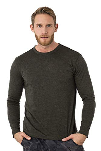 Merino-tech 100  Organic Merino Wool Lightweight Men s Long Sleeve T-Shirt Medium  Woodland Grey