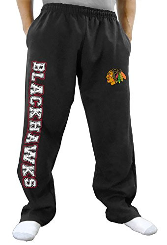NHL Men s Premium Fleece Official Team Sweatpants Chicago Blackhawks  Large