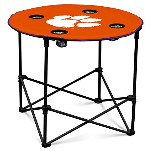 NCAA Logo Brands Clemson Tigers Round Tailgating Table  Team Color