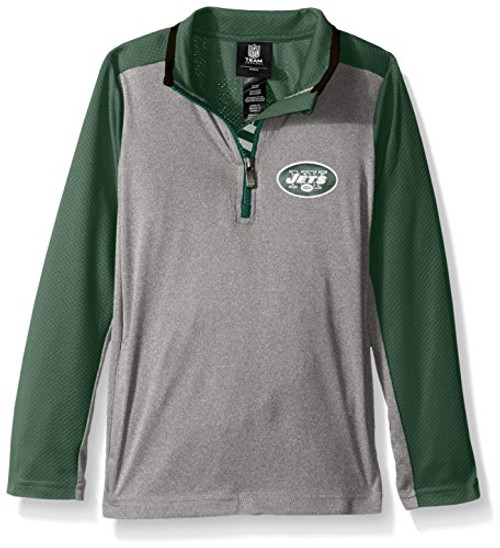 NFL Youth Boys Matrix 1-4 Zip Top-Light Charcoal-M10-12 New York Jets NFL Youth Boys Matrix 1-4 Zip Top-Light Charcoal-M10-12 New York Jets
