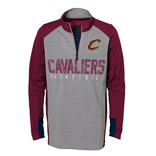 Outerstuff NBA NBA Kids Youth Boys Cleveland Cavaliers Shooter 1-4 Zip Long Sleeve Top Grey Youth Medium10-12 Outerstuff NBA NBA Kids Youth Boys Cleveland Cavaliers Shooter 1-4 Zip Long Sleeve Top Grey Youth Medium10-12