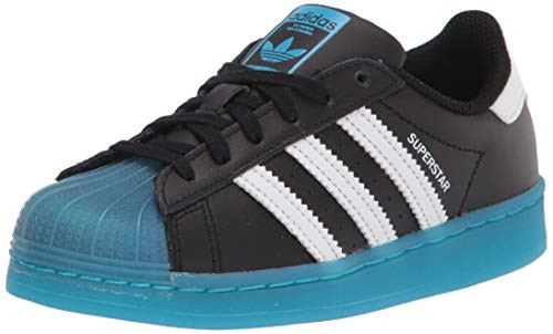 adidas Originals Kids  Superstar Sneaker  Black-White-Signal Cyan  11K