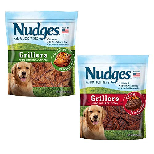 Nudges Steak Grillers Dog Treats 2 Flavor GRILLERS Bundle