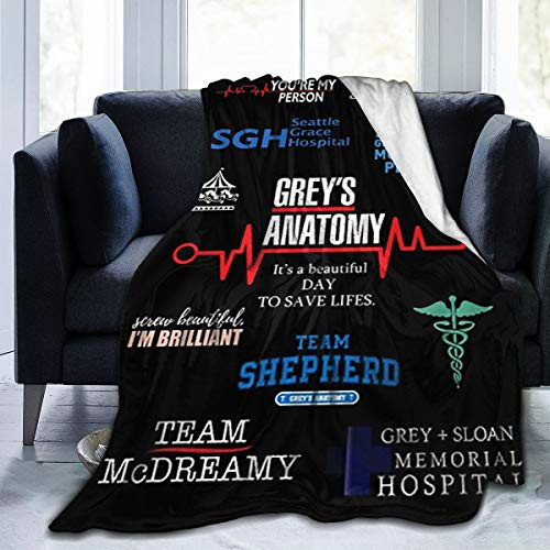 Super Soft Light Weight Throw Blanket Grey s Anatomy Summer Quilt for Bed Couch Sofa 60 X50  Medium for Teen