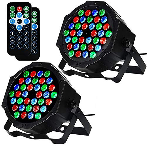 LITAKE DJ Par Lights  36 LED Stage Lights  DMX and Remote Control Wash Lights Color Changing Sound Activated Church Stage Lights for Party Wedding Concert  2 Packs