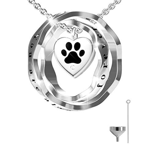 oGoodsunj Paw Print Keepsake Jewelry Urn Necklace for Ashes S925 Sterling Silver Cremation Memorial Pendant for cat Dog s Pet s Ashes You are Always in My Heart I Love You Forever oGoodsunj Paw Print Keepsake Jewelry Urn Necklace for Ashes S925 Sterling Silver Cremation Memorial Pendant for cat Dog s Pet s Ashes You are Always in My Heart I Love You Forever
