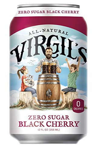 Virgils  Zero Sugar Black Cherry  Great Tasting Zero Calorie Keto Friendly Soda 24- 12oz cans
