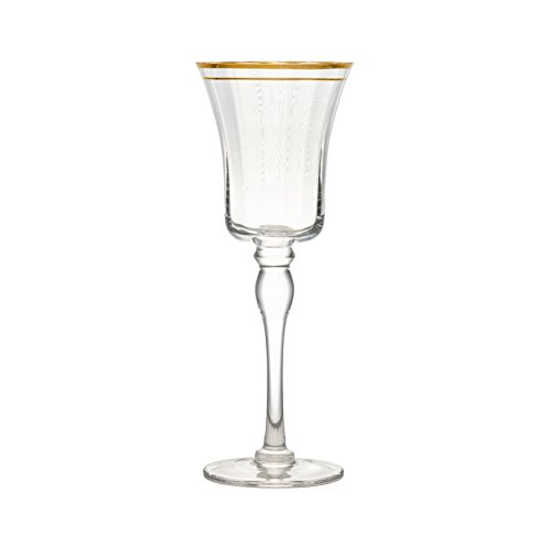 10 Strawberry Street KATEG-WW4 Kate White Wine Glass 9 oz. Gold Rim