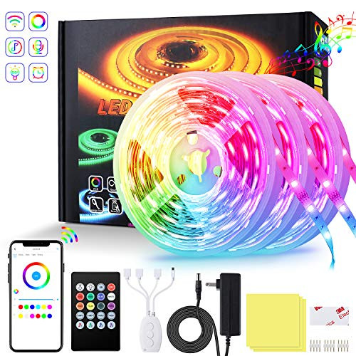 Led Strip Lights for Bedroom 50ft RGB LED Lights SMD 16 Million Colors LED Strip Lights Music sync Color Changing LED Lights Smart WiFi Works with Alexa for Kitchen Bedroom Party Home Decor Holiday Led Strip Lights for Bedroom 50ft RGB LED Lights SMD 16 Million Colors LED Strip Lights Music sync Color Changing LED Lights Smart WiFi Works with Alexa for Kitchen Bedroom Party Home Decor Holiday