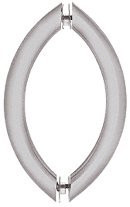 CRL 6  Brushed Satin Chrome Crescent Style Back-to-Back Pull Handles