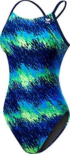 TYR Girls Perseus Cutoutfit Swimsuit  Blue-Green  24
