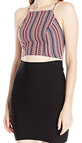 BCBGeneration Women s Racer Crop Top  Multi Color Combo  12