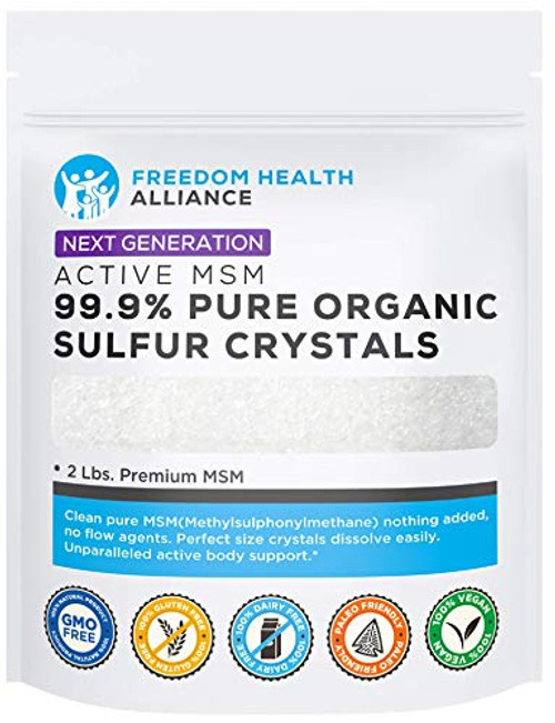 Organic Sulfur Crystals  Premium MSM Supplement to Support Joint Structure  Promote Healthy Skin  Hair  Nails  and Bones 2lb