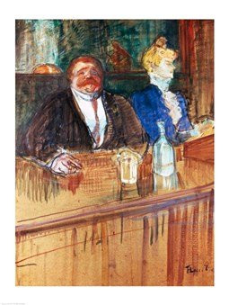 Posterazzi In the Bar The Fat Proprietor and the Anaemic Cashier 1898 Poster Print by Henri de Toulouse-Lautrec (18 x 24)