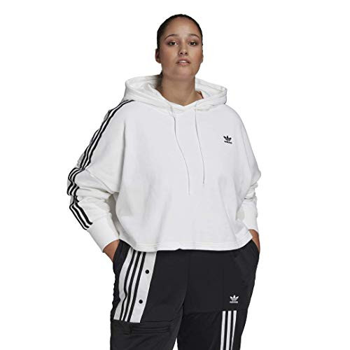 adidas Originals womens Cropped Hoodie White 1X adidas Originals womens Cropped Hoodie White 1X