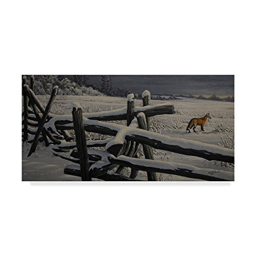 Trademark Fine Art Split Rail And Fox by Wilhelm Goebel, 10x19-Inch