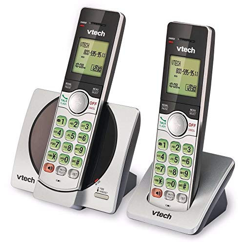 VTech CS6919-2 DECT 6-0 Expandable Cordless Phone with Caller ID and Handset Speakerphone  2 Handsets  Silver-Black
