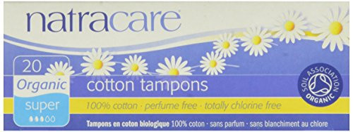 Natracare Organic All Cotton Tampons  Non-Applicator  Super  20-Count Boxes Pack of 12