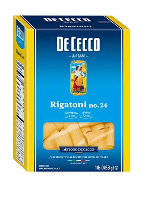 De Cecco Semolina Pasta Rigatoni No-24 1 Pound Pack of 12 De Cecco Semolina Pasta Rigatoni No-24 1 Pound Pack of 12