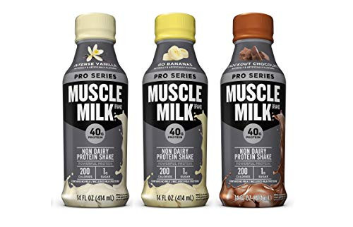 Muscle Milk Pro Series Non Dairy Protein Shake  3 Flavor Variety Pack  40g Protein  14 FL OZ Pack of 12