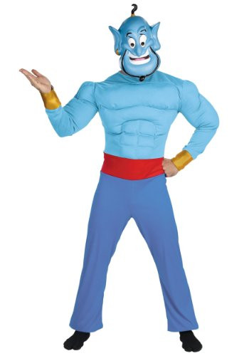 Disguise Men s Disney Aladdin Genie Muscle Costume  Blue  X-Large