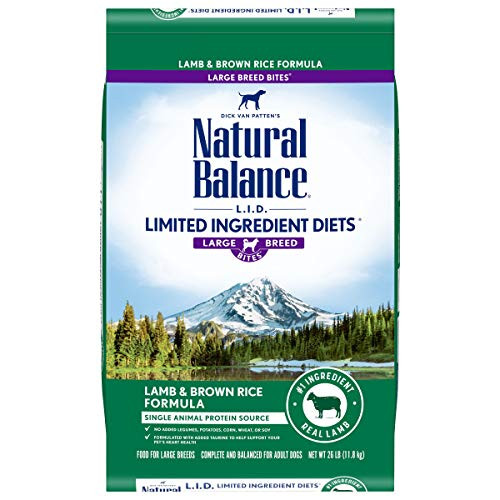 Natural Balance L-I-D- Limited Ingredient Diets Large Breed Bites Dry Dog Food  Lamb   Brown Rice Formula  26 Pounds