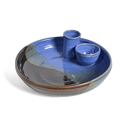 Holman Pottery Olive Combo Dish  Blue Earth