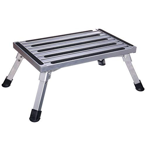 DLLJ Aluminum Folding Platform Steps with Anti-Slip Surface-Sturdy Lightweight Portable Step Stool for Outdoor Kitchen Bathroom Library RV