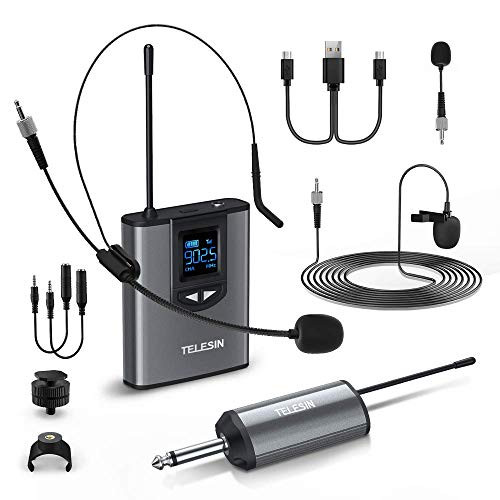 UHF Wireless Microphone Headset-Lavalier Lapel-Stand Mic with Rechargeable Bodypack Transmitter Mini Receiver 1-4 Output for Live Performances Recording Teaching Support Phone-DSLR Camera UHF Wireless Microphone Headset-Lavalier Lapel-Stand Mic with Rechargeable Bodypack Transmitter Mini Receiver 1-4 Output for Live Performances Recording Teaching Support Phone-DSLR Camera