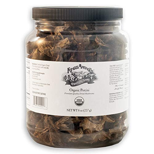 Organic Dried Porcini Mushrooms   8-Ounce Resealable Bulk Jar   Easy to Rehydrate   Nutritious Gourmet Mushrooms for Cooking   Perfect for Soups  Stews  and Sauces   By FungusAmongUs