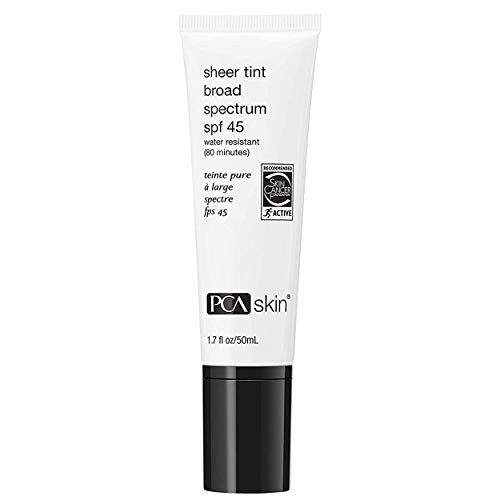 PCA SKIN Sheer Tint Broad Spectrum SPF 45 - Universally Tinted Matte Sunscreen  Water   Sweat Resistant UVA-UVB Protection  1-7 oz