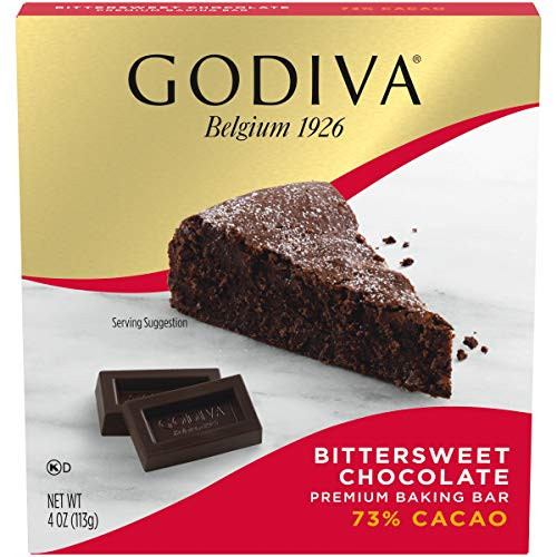 GODIVA Bittersweet Chocolate Premium Baking Bar 4 oz Box  Pack of 12