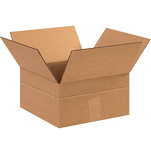 Aviditi MD12128 Multi-Depth Corrugated Cardboard Box  12  L x 12  W x 8  H  Kraft  for Shipping  Packing and Moving Pack of 25