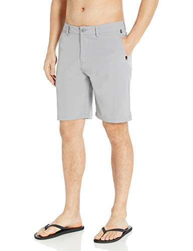 Quiksilver Men s Union Amphibian Hybrid 20 Inch Outseam Short  Sleet Solid  34