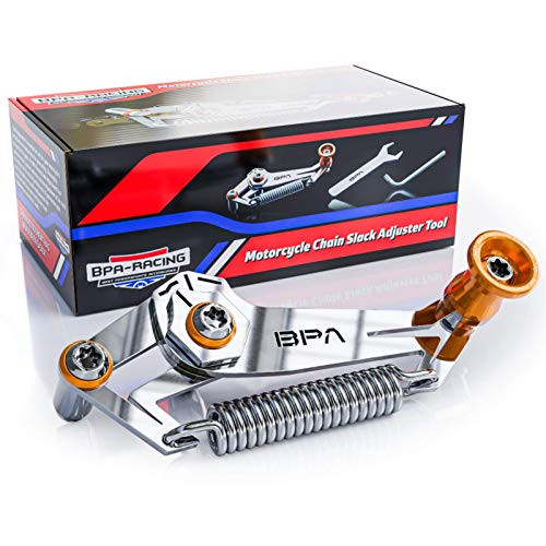 BPA-RACING Motorcycle Chain Slack Adjuster Tool - Innovative Chain Tensioning Tool for Easy  Quick   Precise Chain Slack Adjustment- Slack Setter Tool Orange