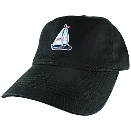 AffinityAddOns Sailboat Dad Hat, Black Baseball Cap, Embroidered Patch