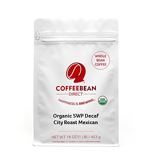 Decaf SWP Organic Mexican City Roast, Whole Bean Coffee, 16-Ounce Bags (Pack of 3)