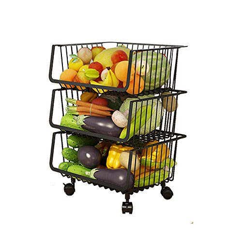 Vegetable Fruit Rack Kitchen Table Board Storage Basket Multifunctional Storage Rack Shelf 3 Tier