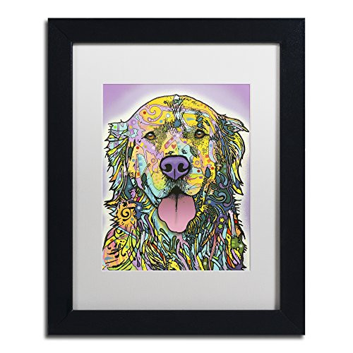 Trademark Fine Art Silence Is Gold Ornate Frameen by Dean Russo, White Matte, Black Frame 11x14-Inch